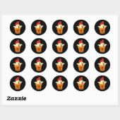 Sticker Rond Poulet Pot Pi Geek Pie Mathématiques Pun amusant (Feuille)