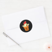 Sticker Rond Poulet Pot Pi Geek Pie Mathématiques Pun amusant (Enveloppe)