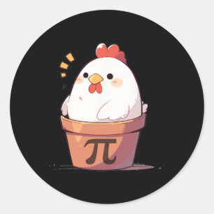 Sticker Rond Poulet Pot Pi Jour Hommes Femmes Enfants Math Ense