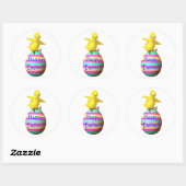 Sticker Rond Poulet sur oeuf de Pâques (Feuille)