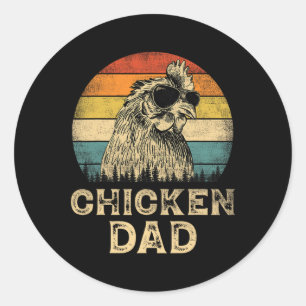 Sticker Rond Poulet vintage Papa Poulet Amateurs de poulet Papa