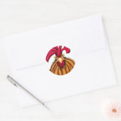 Sticker Rond Poulets de caricature fou (Enveloppe)