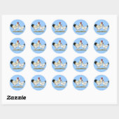 Sticker Rond Poulets de la rivière Indian (Feuille)