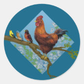 Sticker Rond Poulets de printemps (Devant)