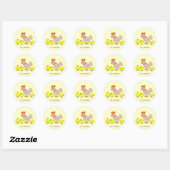 Sticker Rond Poulets et poulets Animés (Feuille)