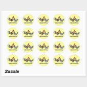 Sticker Rond Poulets islandais (Feuille)