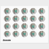 Sticker Rond Poulets rustiques (bleu) (Feuille)