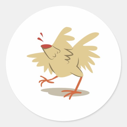 Sticker Rond Poulets sans tête (Devant)