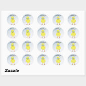 Sticker Rond Poulette Drôle Avec Des Lunettes (Feuille)