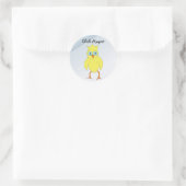 Sticker Rond Poulette Drôle Avec Des Lunettes (Sac)