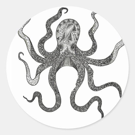 Sticker Rond poulpe (Devant)