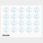 Sticker Rond Poulpe Bleu Côtier (Feuille)