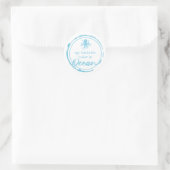 Sticker Rond Poulpe Bleu Côtier (Sac)