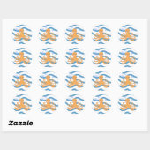 Sticker Rond Poulpe sous-marin (Feuille)