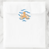Sticker Rond Poulpe sous-marin (Sac)