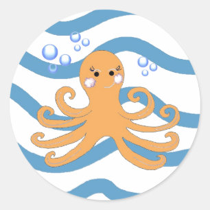 Sticker Rond Poulpe sous-marin