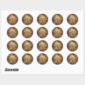 Sticker Rond Poulpe Steampunk Rétro Fantastique Mécanique (Feuille)