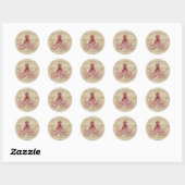 Sticker Rond poulpe vintage (Feuille)