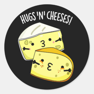 Sticker Rond Poumons Et Fromages Drôle Jeu De Fromage BG Sombre