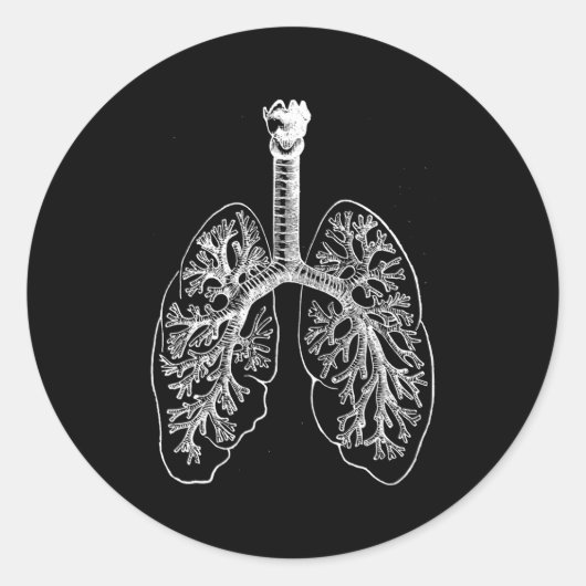 Sticker Rond Poumons Hu Poumons Pulmonologue Anatomie Poumons R (Devant)