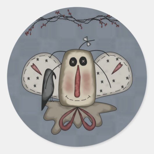 Sticker Rond Poupée Angel Rag & Crow (Devant)