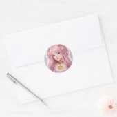 Sticker Rond poupée barbie (Enveloppe)
