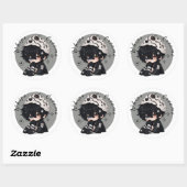 Sticker Rond Poupée Crème Chantilly (Feuille)