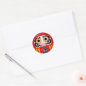 Sticker Rond Poupée Daruma (charme traditionnel japonais de cha (Enveloppe)