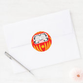 Sticker Rond Poupée de daruma japonaise traditionnelle (Enveloppe)
