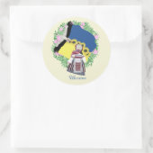 Sticker Rond Poupée folklorique ukrainienne, amulet de poupée. (Sac)