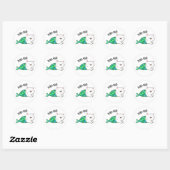 Sticker Rond Poupée Maid Funny Kitty Chat Sirène Pun (Feuille)