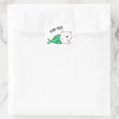Sticker Rond Poupée Maid Funny Kitty Chat Sirène Pun (Sac)