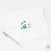 Sticker Rond Poupée Maid Funny Kitty Chat Sirène Pun (Enveloppe)