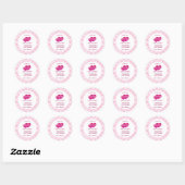 Sticker Rond Poupée rose rétro Anniversaire (Feuille)