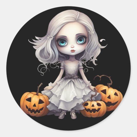 Sticker Rond Poupée Zombie (Devant)