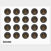 Sticker rond pour aventures de feux rouges noirs e (Feuille)