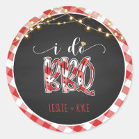 Sticker rond pour barbecue - En vichy - Personnali