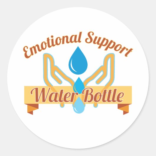 Sticker rond pour bouteille d'eau de support émoti (Devant)
