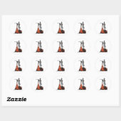 Sticker Rond Pour ça drôle - Sorcière brûle dans les flammes Fi (Feuille)