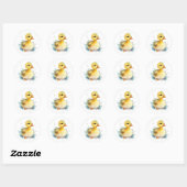 Sticker rond pour canard bébé (Feuille)