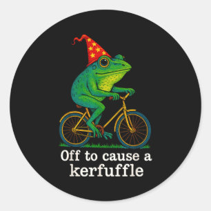 Sticker Rond Pour causer une agitation Drôle de grenouille Magi