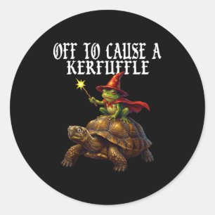 Sticker Rond Pour causer une pagaille Drôle Fantaisiste Grenoui