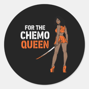 Sticker Rond Pour Chemo Queen Leukemia Awareness Melanin War
