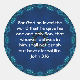 Sticker Rond Pour Dieu si aimé le monde ... John 3:16