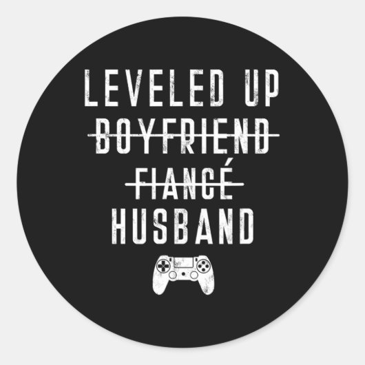 Sticker Rond Pour Fiance Mari Leveled Levelup jeu vidéo (Devant)
