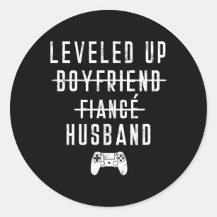 Sticker Rond Pour Fiance Mari Leveled Levelup jeu vidéo