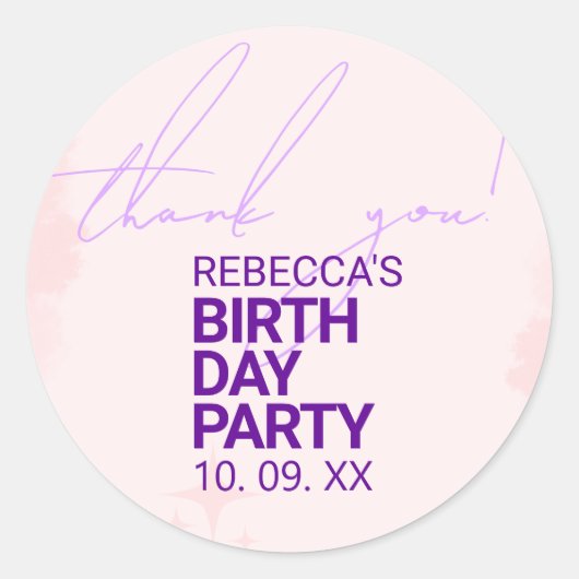 Sticker rond pour Filles fête d'anniversaire | Béb (Devant)