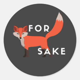 Sticker Rond Pour Fox Sake Journal de Carnet personnalisé