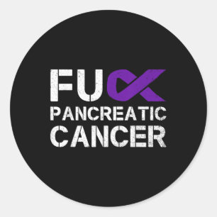 Sticker Rond Pour Fu Pancréatic Cancer Awareness Guerrier Purpl