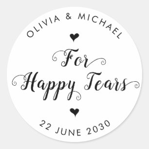 Sticker Rond Pour Happy Tears Simple moderne Mariage Tissu Étiq